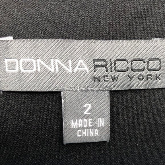 Donna Ricco sz 2 Striped Panel Faux Wrap Dress - Picture 10 of 13